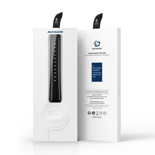 Pasek Dux Ducis Leather Strap Samsung Galaxy Watch/Huawei Watch/Honor Watch/Xiaomi Watch (22mm) czarny (Business Version)