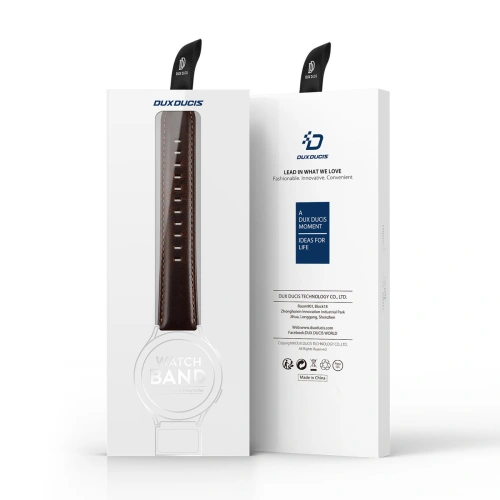 Pasek Dux Ducis Leather Strap Samsung Galaxy Watch/Huawei Watch/Honor Watch/Xiaomi Watch (22mm) ciemnobrązowy (Business Version)