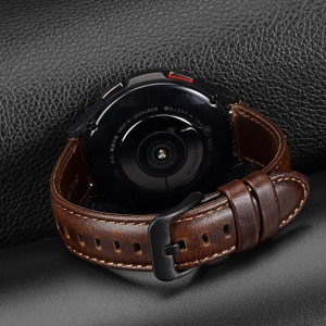 Hurtownia GSM - Pasek Dux Ducis din piele Samsung Galaxy Watch/Huawei Watch/Honor Watch/Xiaomi Watch (22mm) maro închis (Versiunea Business) - DDS1268 - {ean13} - Hurt