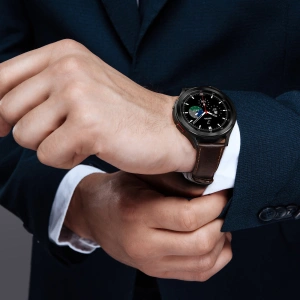Hurtownia GSM - Pasek Dux Ducis din piele Samsung Galaxy Watch/Huawei Watch/Honor Watch/Xiaomi Watch (22mm) maro (Versiunea Business) - DDS1269 - {ean13} - Hurt