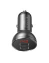 Ładowarka samochodowa Baseus Digital Display Dual USB 4.8A Car Charger 24W Grey