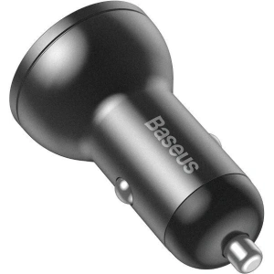 Hurtownia GSM - Ładowarka samochodowa Baseus Digital Display Dual USB 4.8A Car Charger 24W Grey - BSU089GRY - {ean13} - Hurt