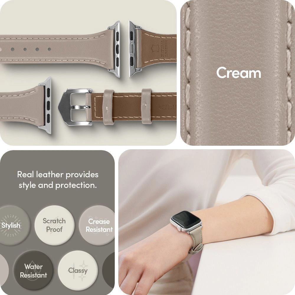 Hurtownia GSM - Pasek Spigen Cyrill Kajuk Apple Watch 4/5/6/7/SE 40/41mm Cream - SPN2544 - {ean13} - Hurt