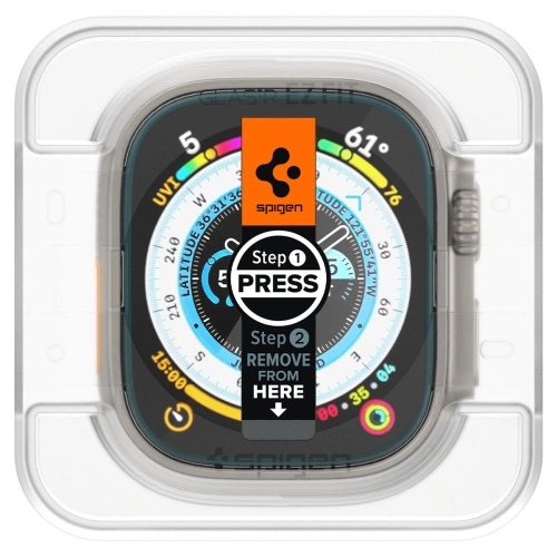 Szkło hartowane Spigen GLAS.tR ez Fit Apple Watch Ultra 1 / 2 / 3 49mm Clear [2 PACK]