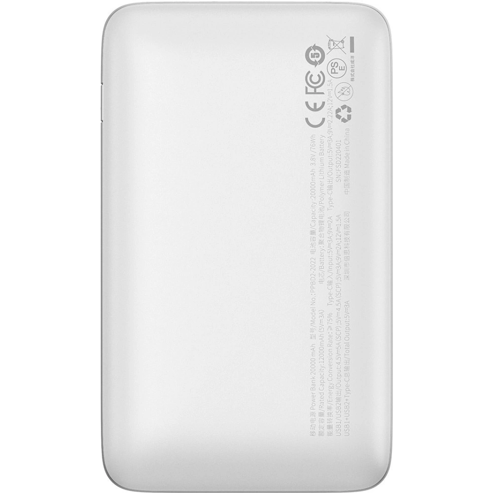 Hurtownia GSM - Powerbank Baseus Bipow Pro 20000mAh 22.5W + kabel USB-A/USB-C 3A 0.3m bílý (PPBD030002) - BSU3609 - {ean13} - Hurt