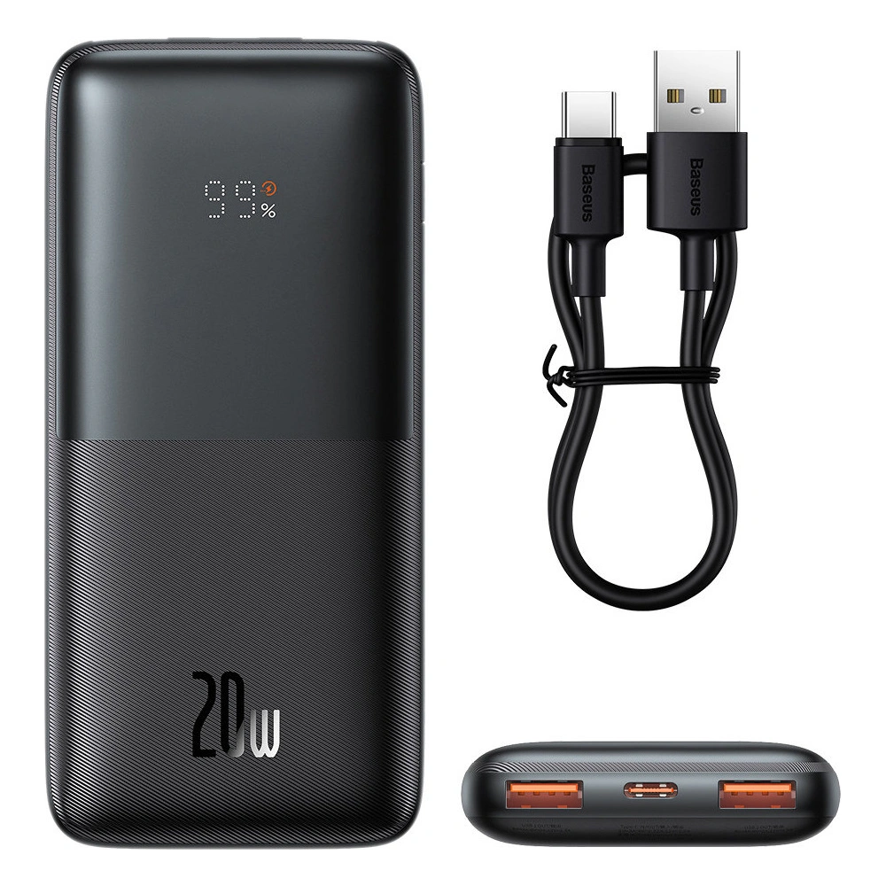 Hurtownia GSM - Powerbank Baseus Bipow Pro 10000mAh 20W + USB-A/USB-C 3A kábel 0.3m fekete - BSU3611 - {ean13} - Hurt