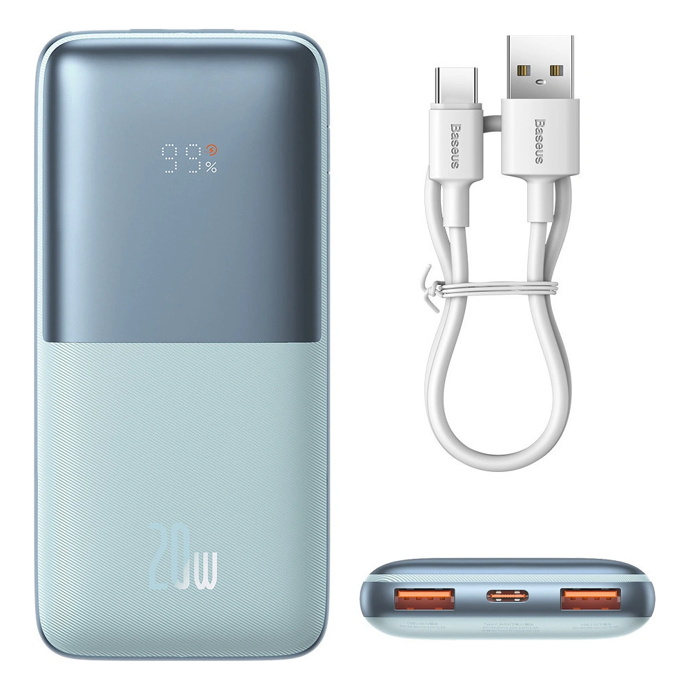 Hurtownia GSM - Powerbank Baseus Bipow Pro 10000mAh 20W + USB-A/USB-C 3A kábel 0.3m kék - BSU3613 - {ean13} - Hurt
