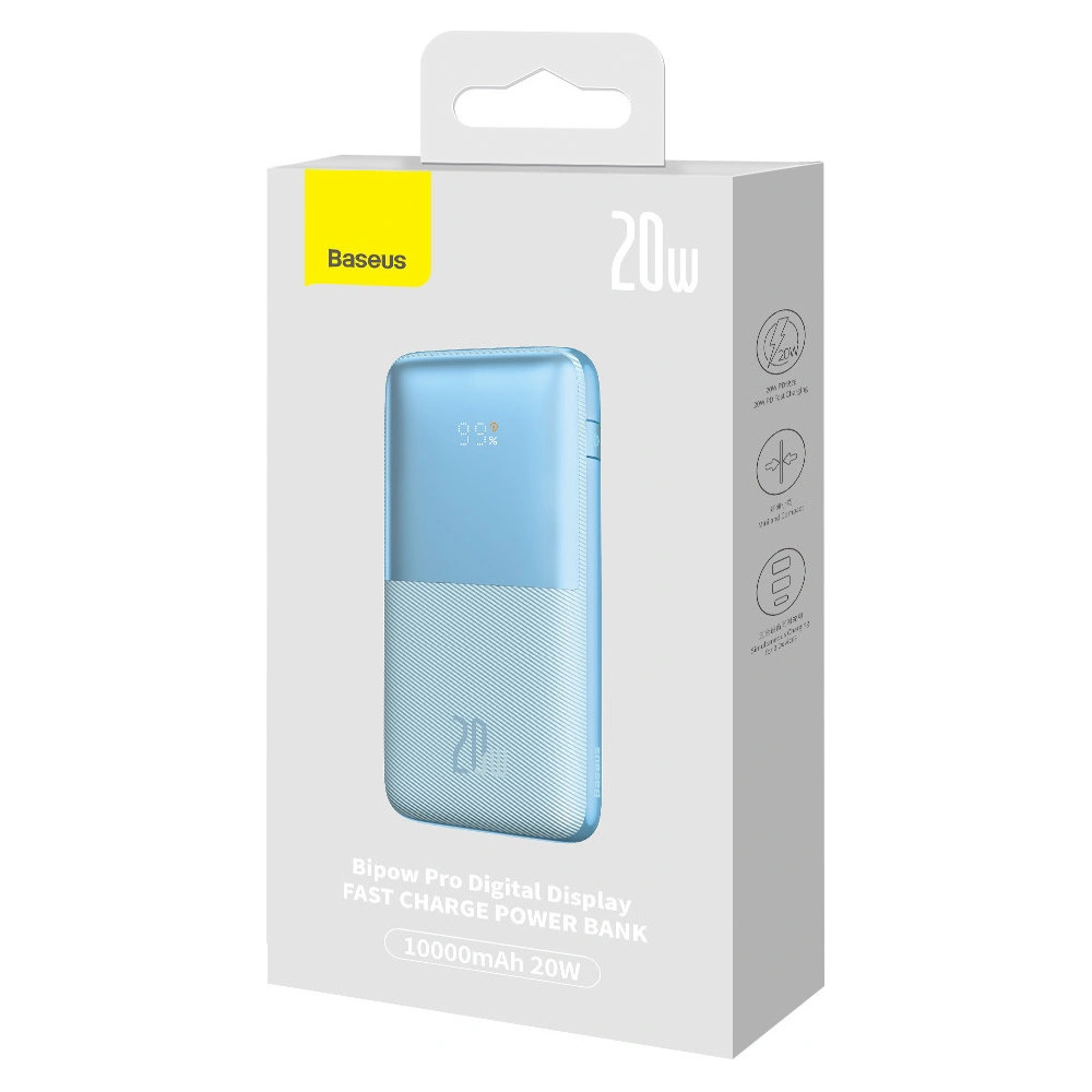 Hurtownia GSM - Powerbank Baseus Bipow Pro 10000mAh 20W + USB-A/USB-C 3A kábel 0.3m kék - BSU3613 - {ean13} - Hurt