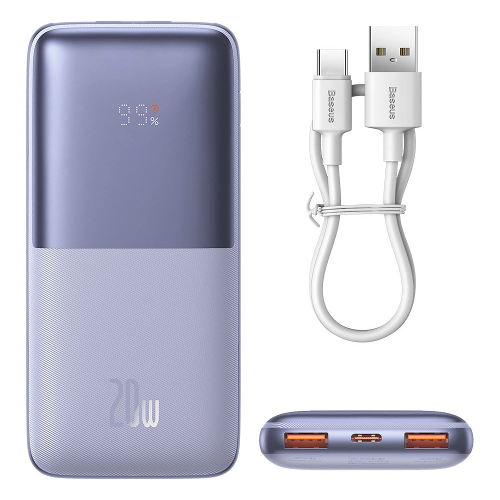 Hurtownia GSM - Powerbank Baseus Bipow Pro 10000mAh 20W + USB-A/USB-C 3A kábel 0.3m lila - BSU3614 - {ean13} - Hurt
