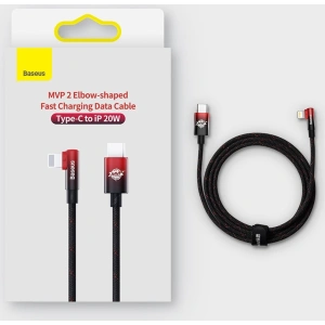 Kabel kątowy Baseus MVP 2 Elbow Power Delivery USB-C/Lightning 1m 20W rot