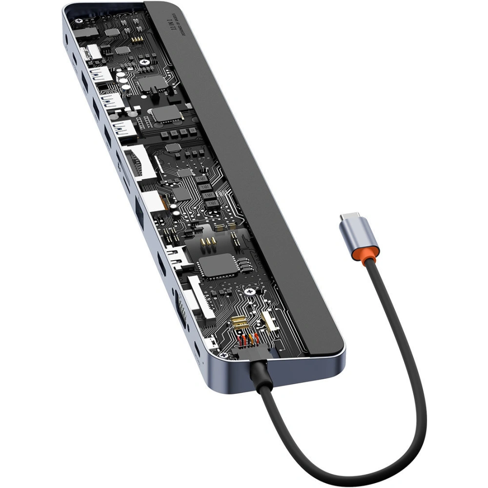 Hurtownia GSM - Hub Baseus EliteJoy Gen2 11w1 + kabel USB-C 0,25m šedý - BSU3621 - {ean13} - Hurt