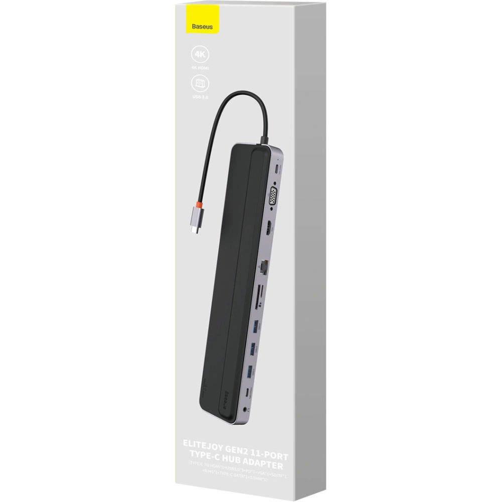 Hurtownia GSM - Hub Baseus EliteJoy Gen2 11w1 + kabel USB-C 0,25m šedý - BSU3621 - {ean13} - Hurt