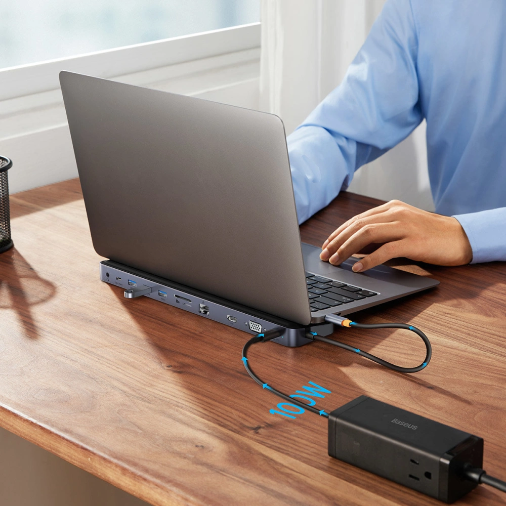Hurtownia GSM - Hub Baseus EliteJoy Gen2 11w1 + kabel USB-C 0,25m šedý - BSU3621 - {ean13} - Hurt