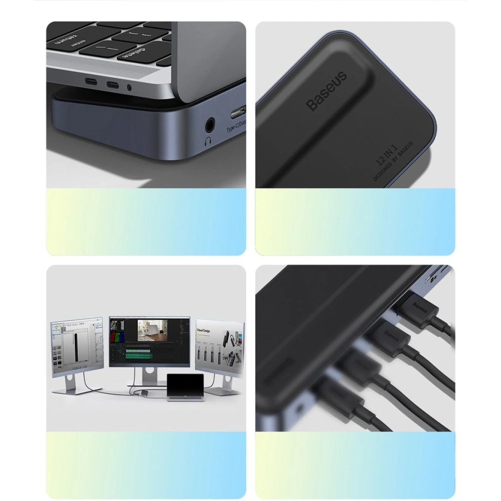 Hurtownia GSM - Hub Baseus EliteJoy Gen2 11w1 + kabel USB-C 0,25m šedý - BSU3621 - {ean13} - Hurt