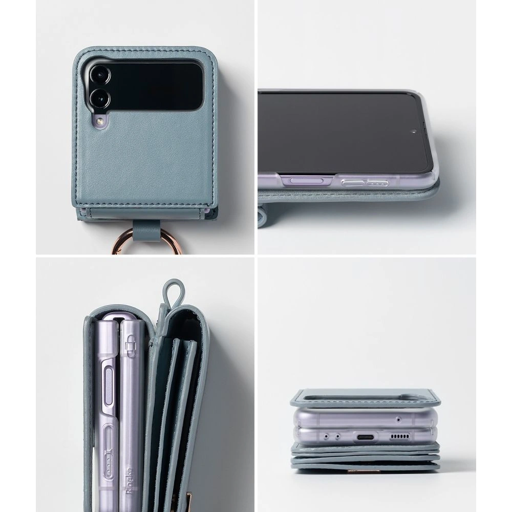Case Ringke Signature Card Pocket Samsung Galaxy Z Flip 4 Aschblau