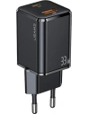 Síťová nabíječka USAMS T43 1xUSB-C+1xUSB 33W PD3.0 +QC3.0 Rychlé nabíjení černá/black CC144TC01