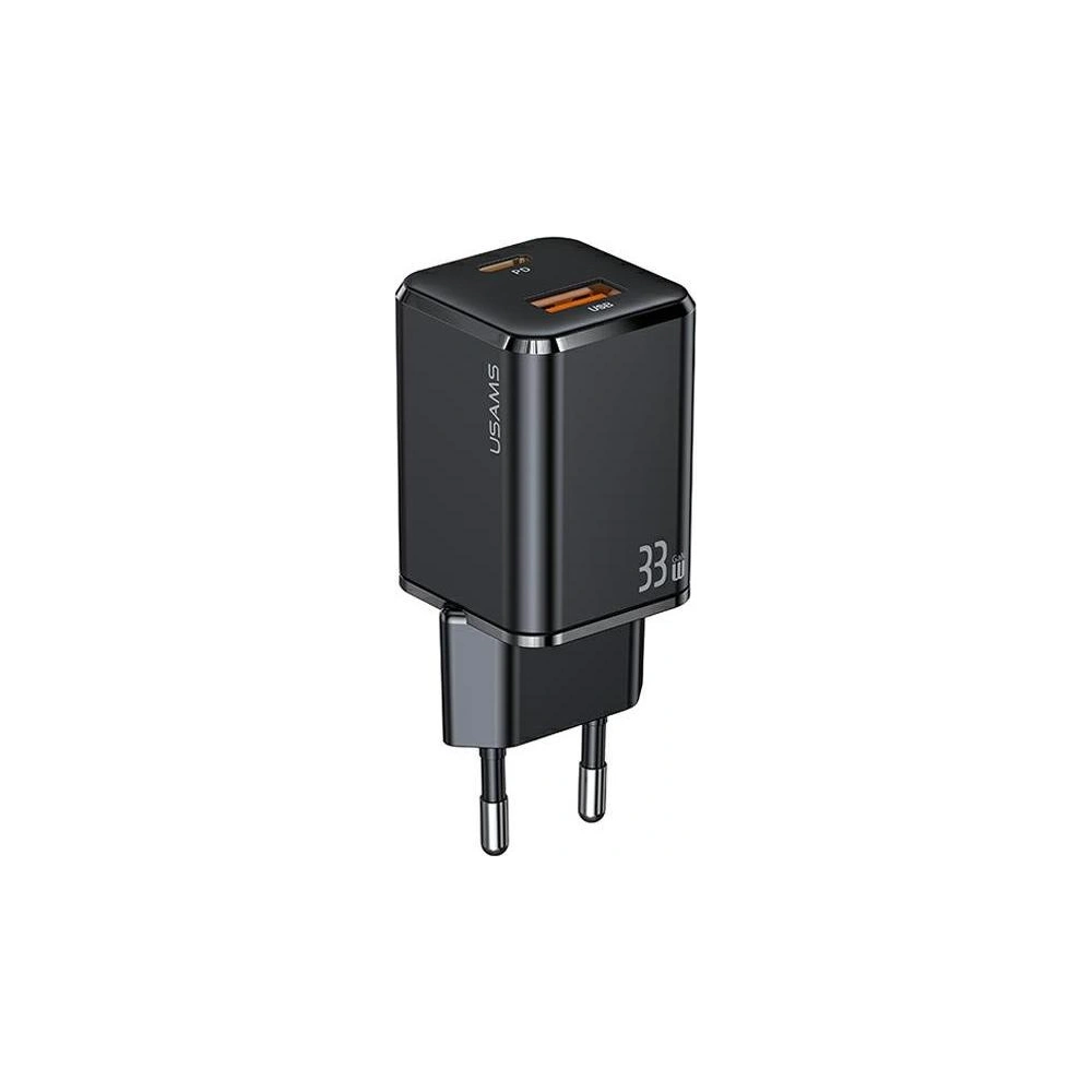 Hurtownia GSM - Síťová nabíječka USAMS T43 1xUSB-C+1xUSB 33W PD3.0 +QC3.0 Rychlé nabíjení černá/black CC144TC01 - USA545BLK - {ean13} - Hurt