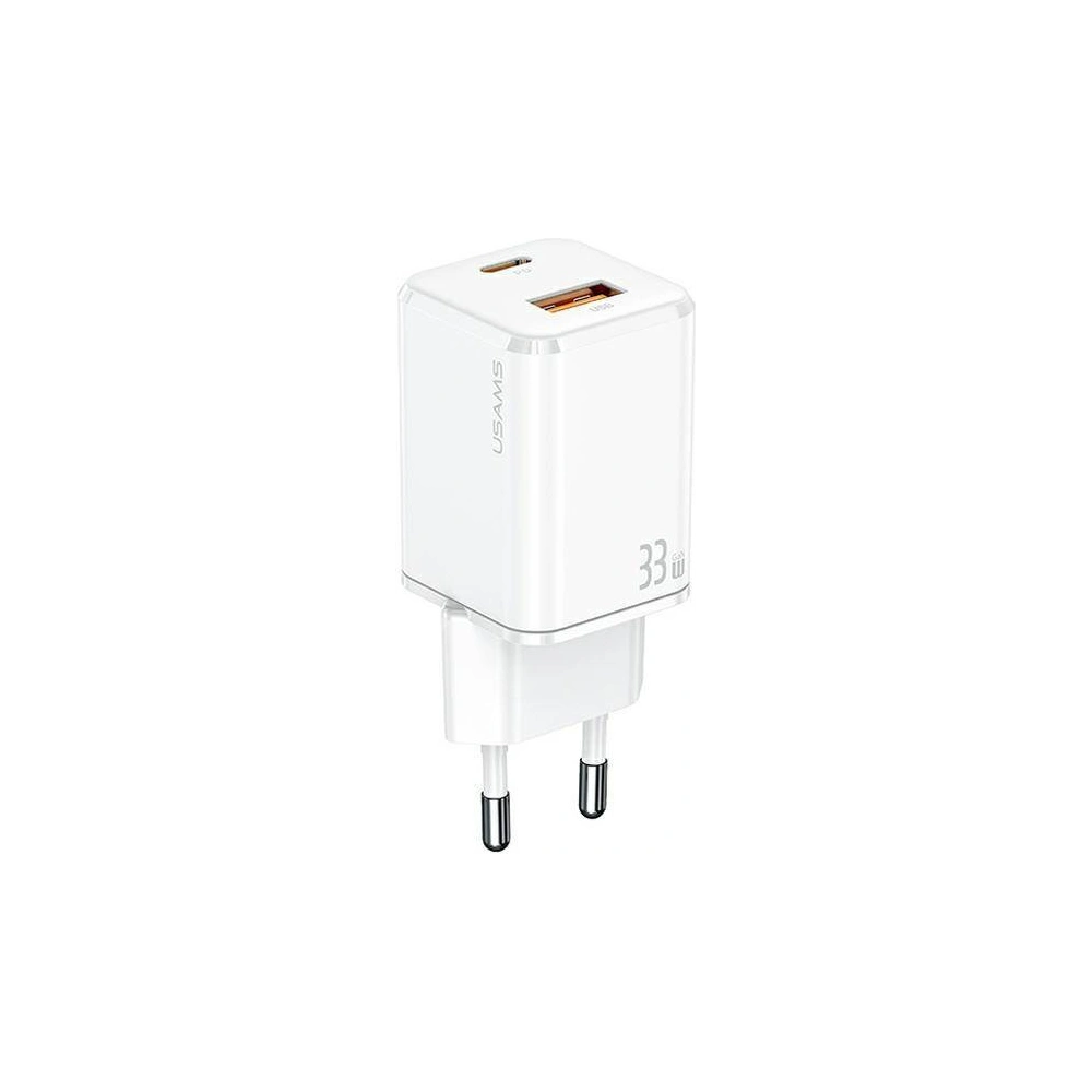 Hurtownia GSM - Síťová nabíječka USAMS T43 1xUSB-C+1xUSB 33W PD3.0 +QC3.0 Rychlé nabíjení bílá/white CC144TC02 - USA544WHT - {ean13} - Hurt