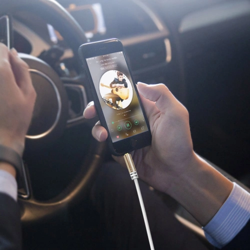 Kabel audio kątowy Dudao AUX mini jack 3.5mm 1m czarny (L11)