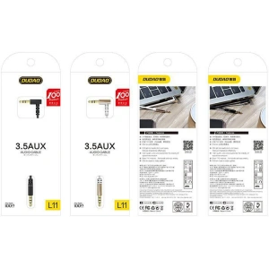 Wholesale Dudao angled cable AUX mini jack 3.5mm cable 1m white (L11 white) - DDA4 - {ean13} - Hurt
