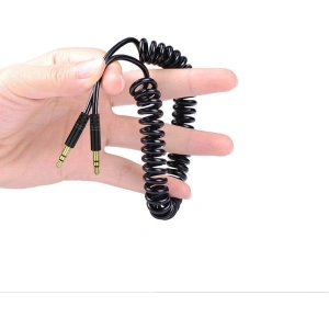 Wholesale Dudao long stretchable cable AUX mini jack 3.5mm spring ~ 150cm black (L12 black) - DDA5 - {ean13} - Hurt