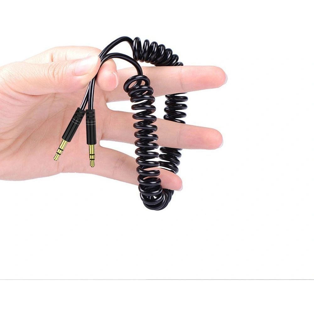 Wholesale Dudao long stretchable cable AUX mini jack 3.5mm spring ~ 150cm black (L12 black) - DDA5 - {ean13} - Hurt