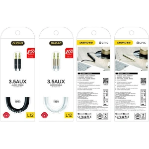 Wholesale Dudao long stretchable cable AUX mini jack 3.5mm spring ~ 150cm black (L12 black) - DDA5 - {ean13} - Hurt