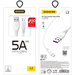 Hurtownia GSM - Kabel Dudao USB/USB-C 5A 1m bílý (L2T 1m white) - DDA14 - {ean13} - Hurt