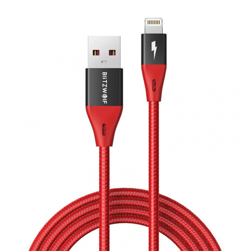 BlitzWolf Distributor - 5907489609302 - BLZ509 - BlitzWolf MF-10 Pro USB-A/Lightning MFI Cable 20W 1.8m (red) - B2B homescreen