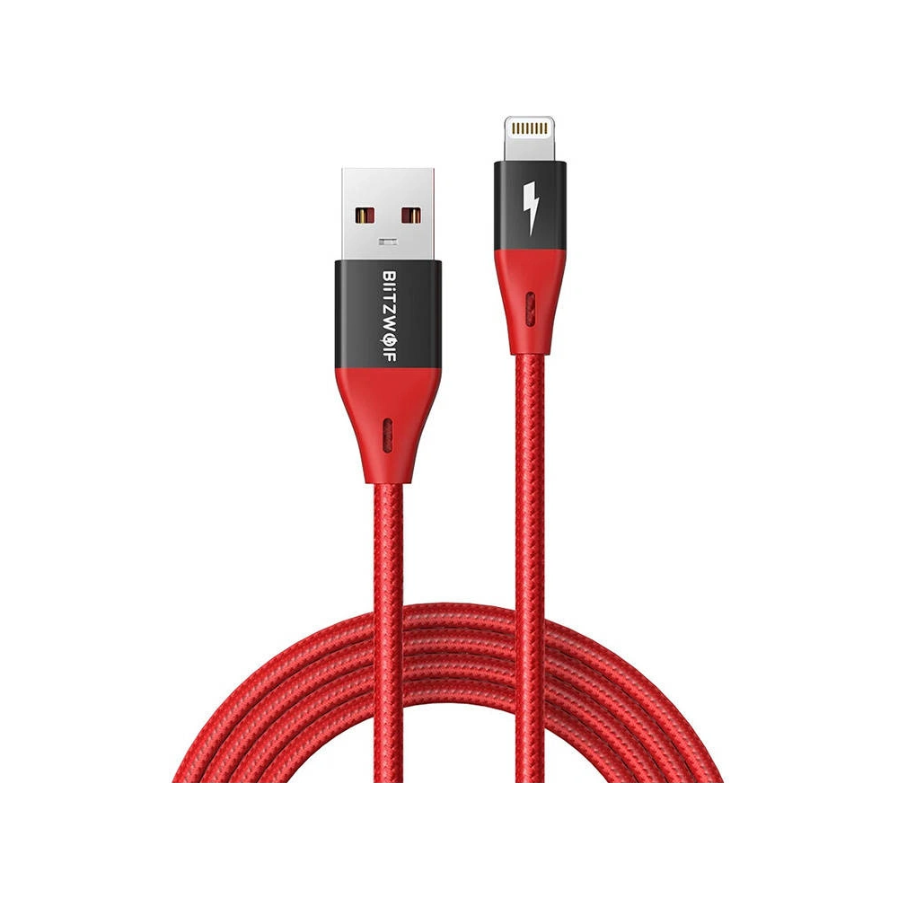 Hurtownia GSM - Kabel BlitzWolf MF-10 Pro USB-A/Lightning MFI 20W 1.8m (červený) - BLZ509 - {ean13} - Hurt