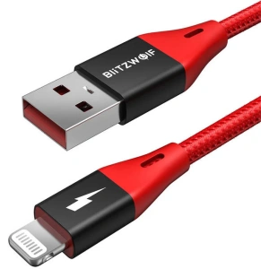 Hurtownia GSM - Kabel BlitzWolf MF-10 Pro USB-A/Lightning MFI 20W 1.8m (czerwony) - BLZ509 - {ean13} - Hurt