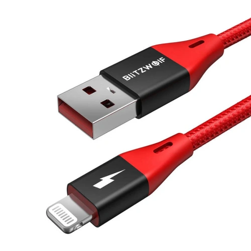 Kabel BlitzWolf MF-10 Pro USB-A/Lightning MFI 20W 1.8m (czerwony)