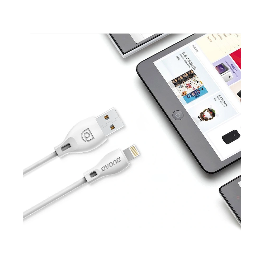 Hurtownia GSM - Kábel Dudao USB/Lightning 2.1A 2m fehér (L4L) - DDA17 - {ean13} - Hurt