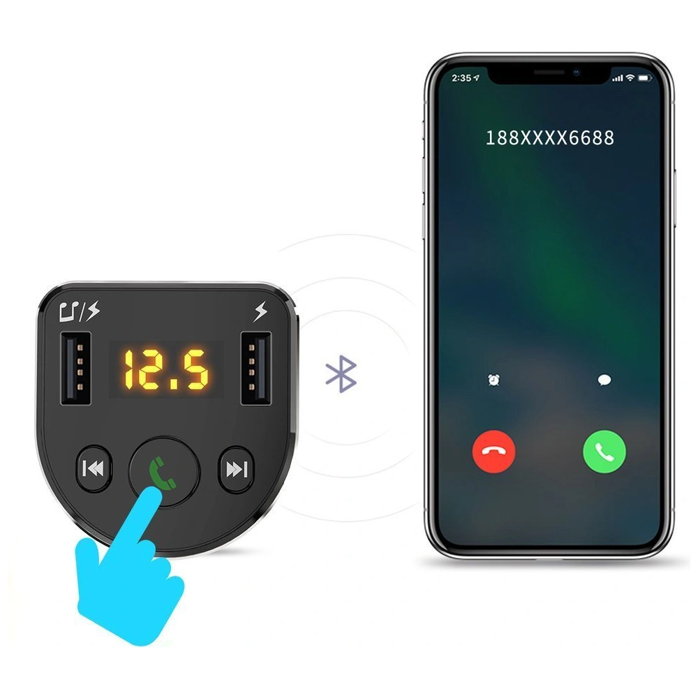 Hurtownia GSM - Transmițător FM Dudao Bluetooth MP3 3.1A 2xUSB negru (R2Pro) - DDA22 - {ean13} - Hurt