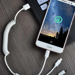 Hurtownia GSM - Auto nabíječka Dudao 2x USB 2.4A + USB kabel 3w1 Lightning/USB-C/microUSB bílá (R7) - DDA24 - {ean13} - Hurt