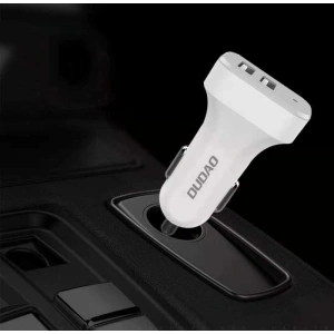 Hurtownia GSM - Auto nabíječka Dudao 2x USB 2.4A + USB kabel 3w1 Lightning/USB-C/microUSB bílá (R7) - DDA24 - {ean13} - Hurt