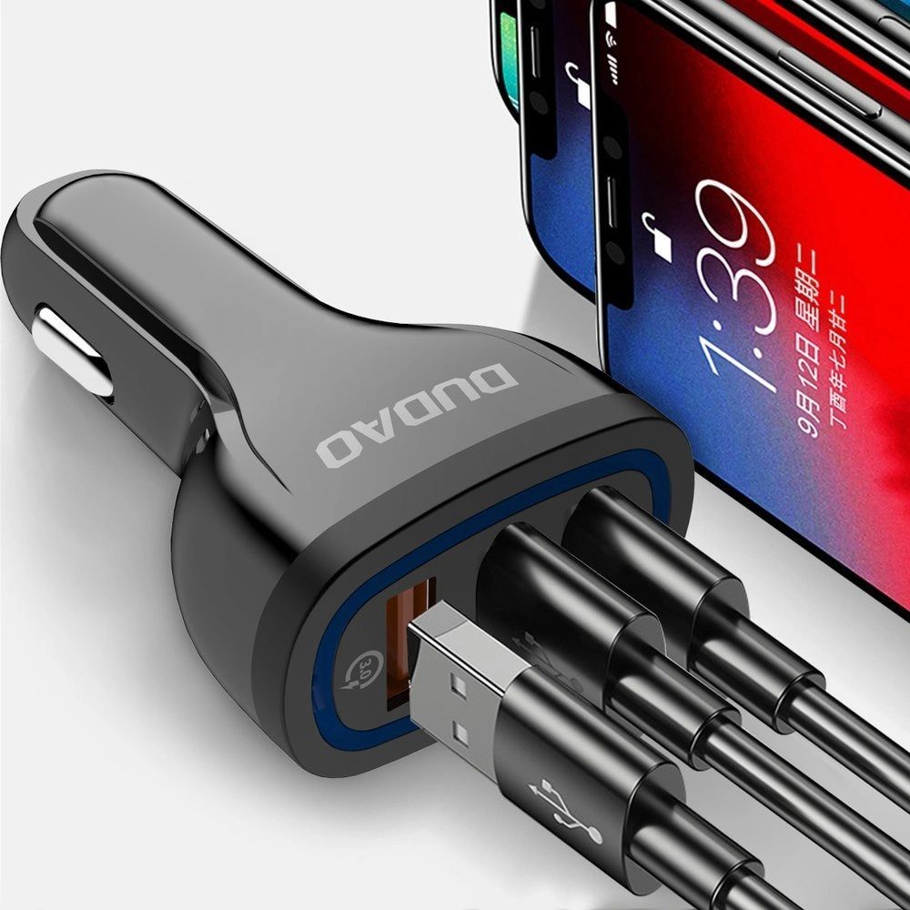 Wholesale Dudao Car Charger Quick Charge Quick Charge 3.0 QC3.0 2.4A 18W 3x USB Black (R7S black) - DDA25 - {ean13} - Hurt