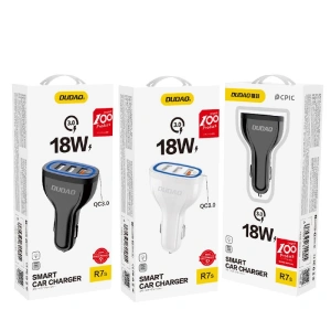 Hurtownia GSM - Autonabíječka Dudao Quick Charge 3.0 2.4A 18W 3xUSB bílá (R7S) - DDA26 - {ean13} - Hurt