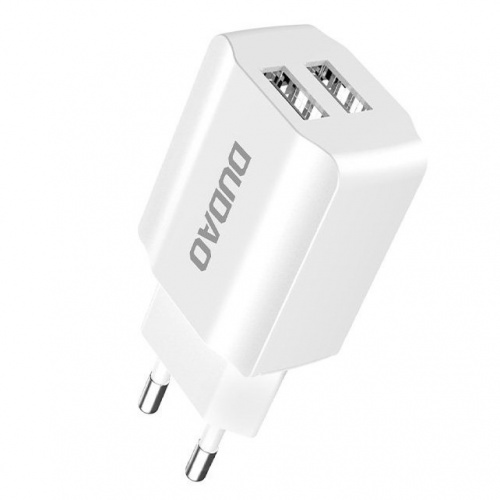 Dudao Distributor - 6970379615324 - DDA27 - Dudao EU wall charger 2x USB 5V / 2.4A white (A2EU white) - B2B homescreen