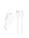 Dudao EU wall charger 2x USB 5V / 2.4A + Lightning cable white (A2EU + Lightning white)