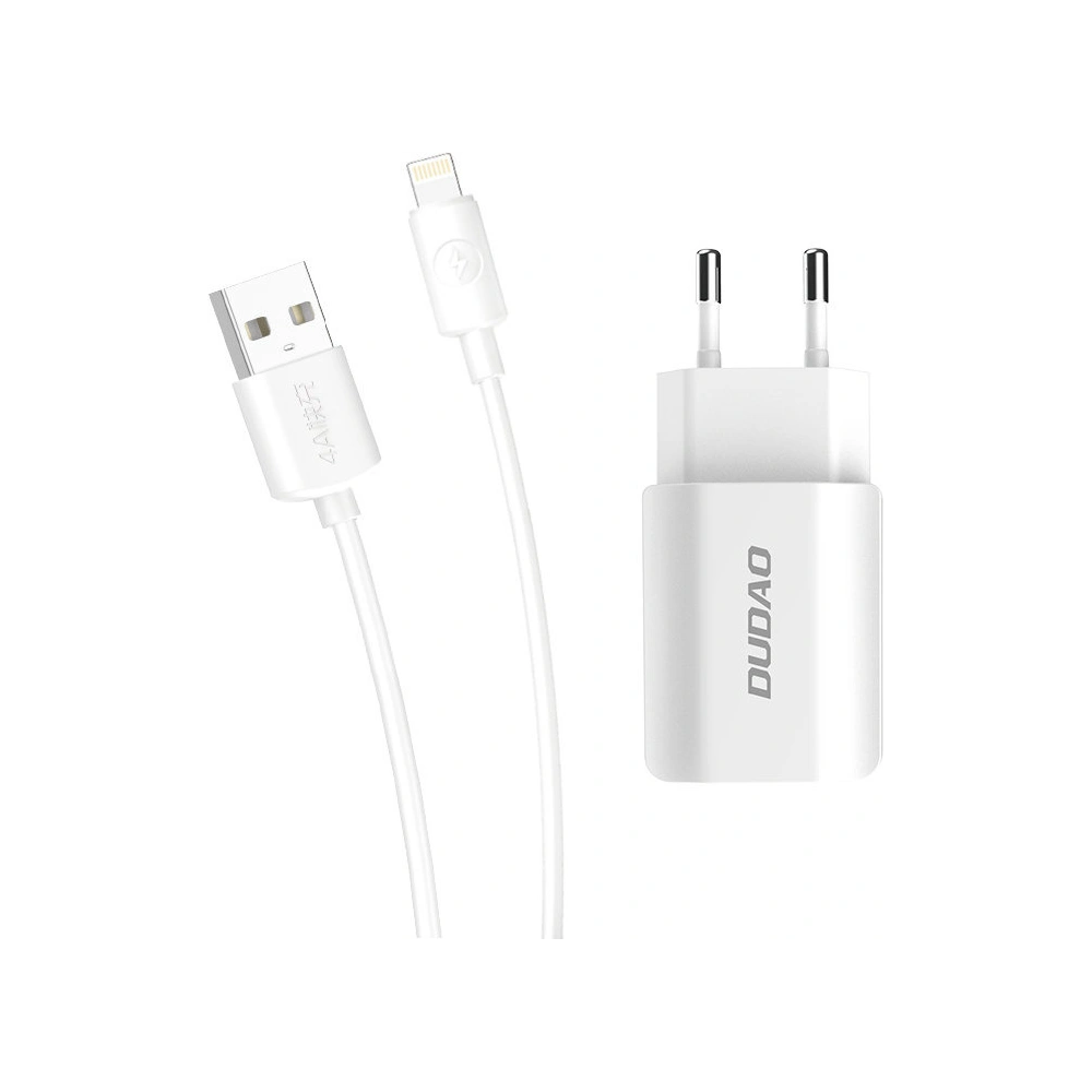 Hurtownia GSM - Síťová nabíječka Dudao 2x USB 5V/2.4A + bílý Lightning kabel (A2EU) - DDA28 - {ean13} - Hurt