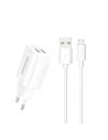 Dudao EU wall charger 2x USB 5V / 2.4A + micro USB cable white (A2EU + Micro white)