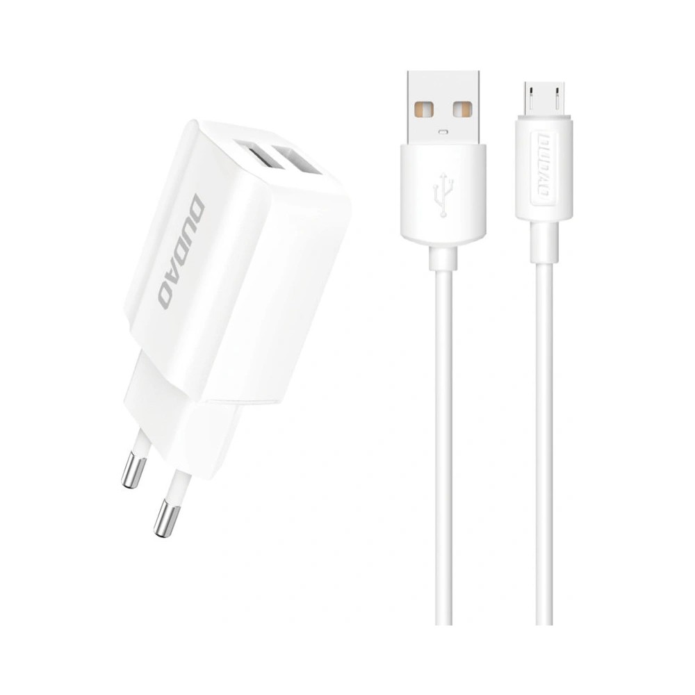 Hurtownia GSM - Nabíječka Dudao 2x USB 5V/2.4A + bílý microUSB kabel (A2EU) - DDA30 - {ean13} - Hurt