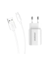Wholesale Dudao EU wall charger 2x USB 5V / 2.4A + micro USB cable white (A2EU + Micro white) - DDA30 - {ean13} - Hurt