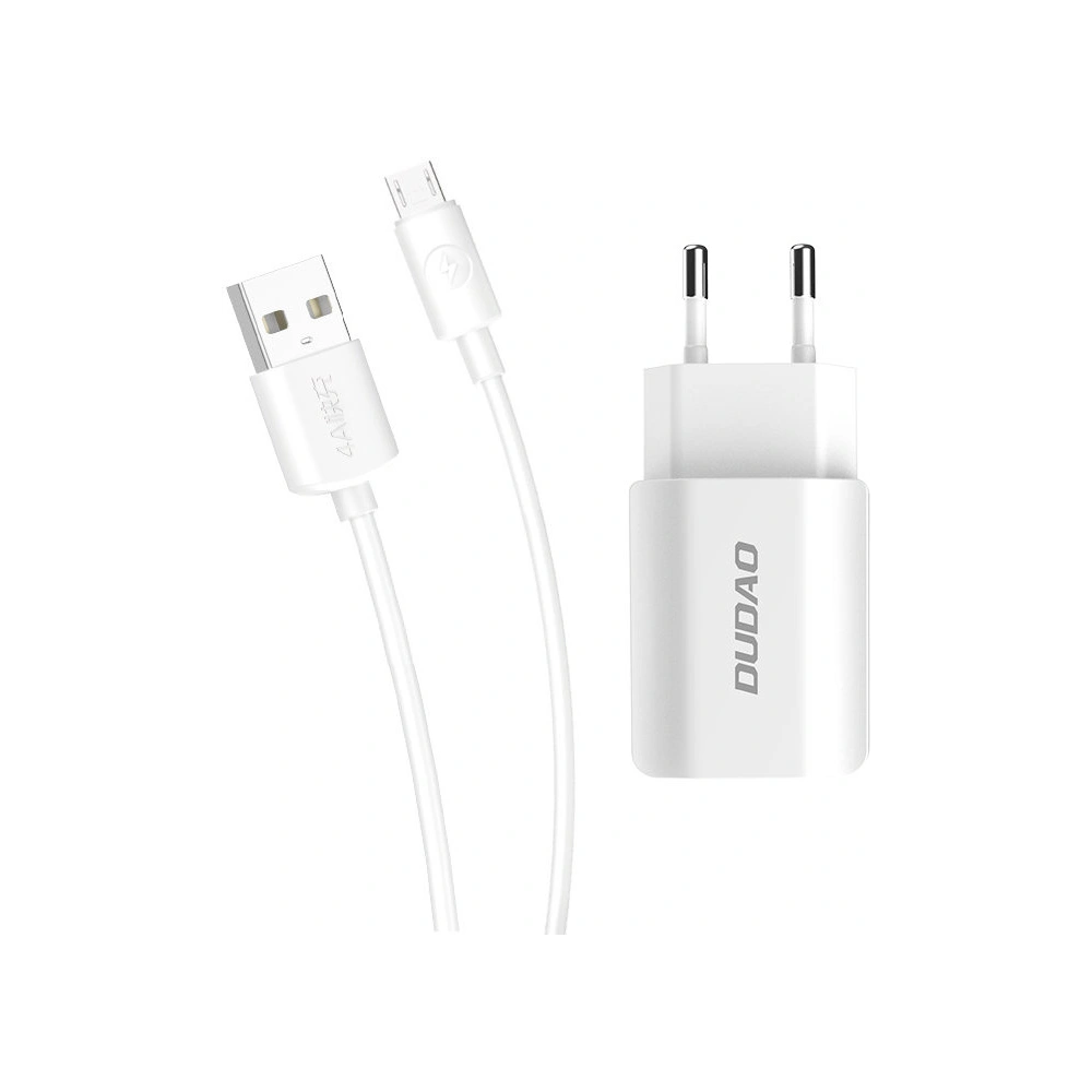 Hurtownia GSM - Nabíječka Dudao 2x USB 5V/2.4A + bílý microUSB kabel (A2EU) - DDA30 - {ean13} - Hurt