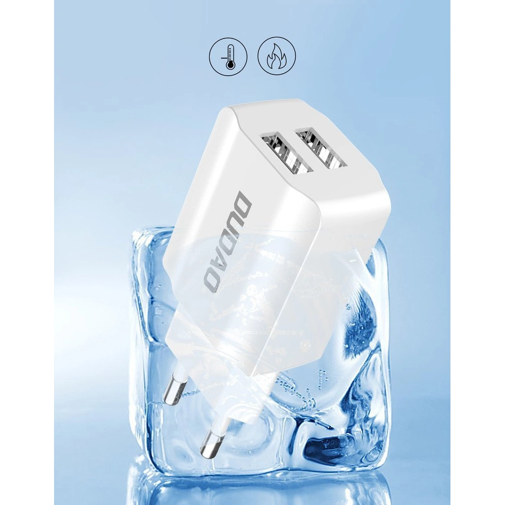 Hurtownia GSM - Nabíječka Dudao 2x USB 5V/2.4A + bílý microUSB kabel (A2EU) - DDA30 - {ean13} - Hurt