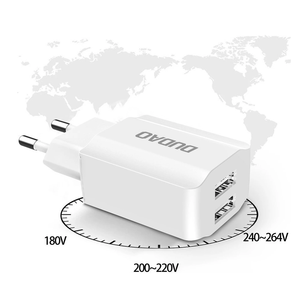Hurtownia GSM - Nabíječka Dudao 2x USB 5V/2.4A + bílý microUSB kabel (A2EU) - DDA30 - {ean13} - Hurt