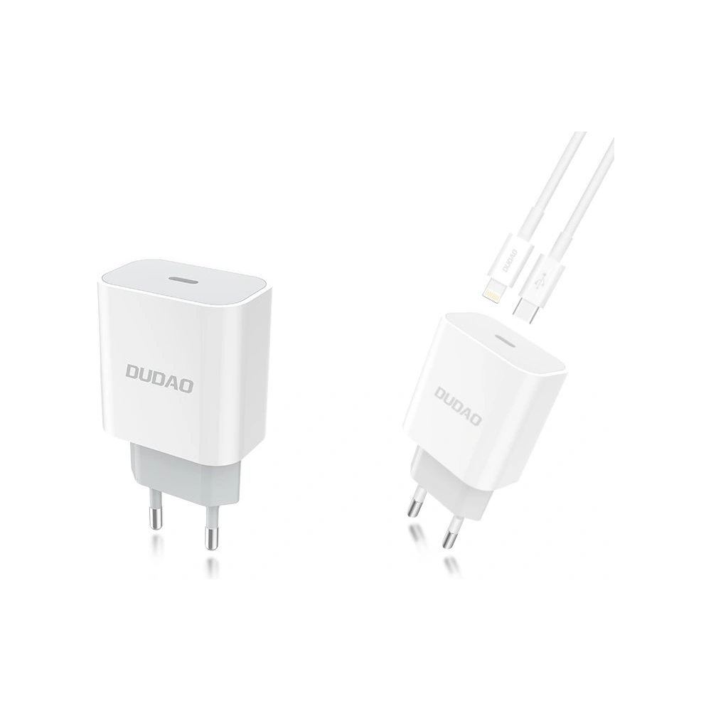 Hurtownia GSM - Încărcător de rețea Dudao USB-C Power Delivery 18W + cablu USB-C/Lightning 1m alb (A8EU) - DDA34 - {ean13} - Hurt