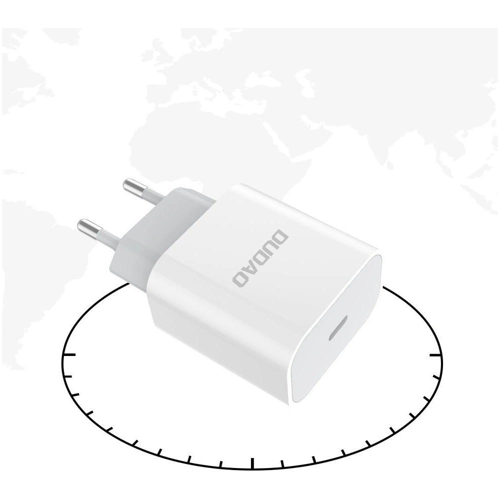 Hurtownia GSM - Încărcător de rețea Dudao USB-C Power Delivery 18W + cablu USB-C/Lightning 1m alb (A8EU) - DDA34 - {ean13} - Hurt