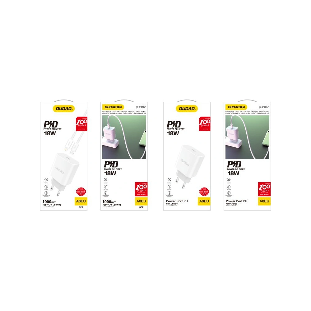 Hurtownia GSM - Netzteil Dudao USB-C Power Delivery 18W + USB-C/Lightning Kabel 1m weiß (A8EU) - DDA34 - {ean13} - Hurt